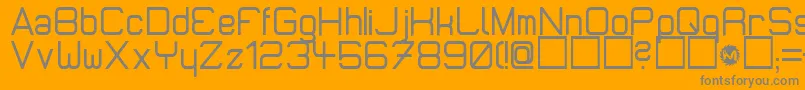 MicromiepsDiet-fontti – harmaat kirjasimet oranssilla taustalla
