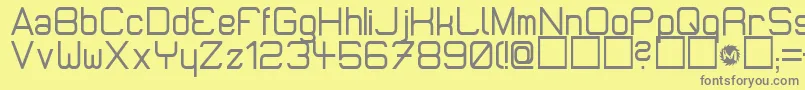 MicromiepsDiet-fontti – harmaat kirjasimet keltaisella taustalla