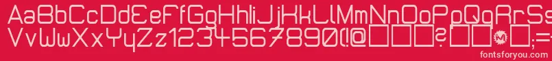 MicromiepsDiet-Schriftart – Rosa Schriften auf rotem Hintergrund