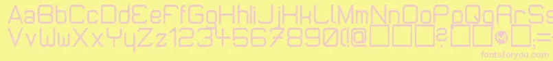 MicromiepsDiet-fontti – vaaleanpunaiset fontit keltaisella taustalla
