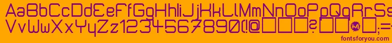 MicromiepsDiet-Schriftart – Violette Schriften auf orangefarbenem Hintergrund
