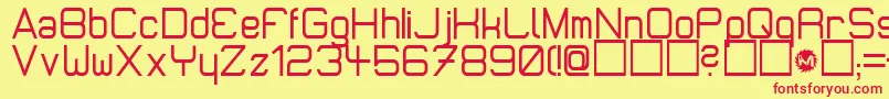 フォントMicromiepsDiet – 赤い文字の黄色い背景