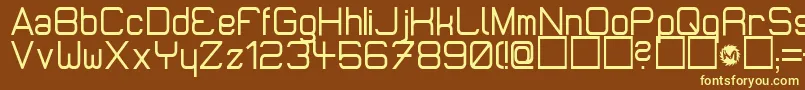MicromiepsDiet-fontti – keltaiset fontit ruskealla taustalla