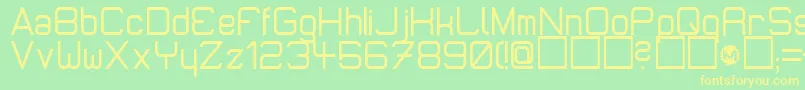 MicromiepsDiet-fontti – keltaiset fontit vihreällä taustalla
