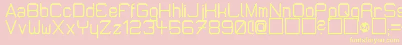 MicromiepsDiet-fontti – keltaiset fontit vaaleanpunaisella taustalla