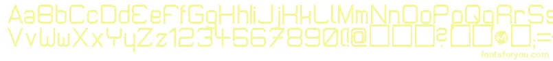 MicromiepsDiet-Schriftart – Gelbe Schriften auf weißem Hintergrund