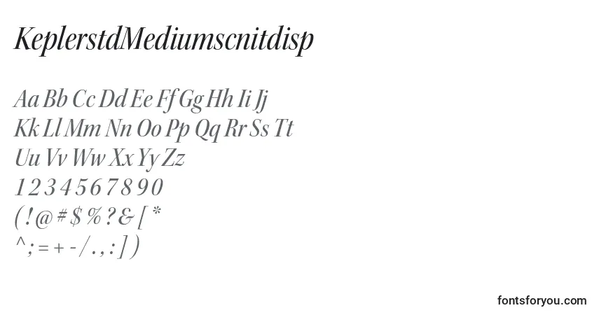 A fonte KeplerstdMediumscnitdisp – alfabeto, números, caracteres especiais