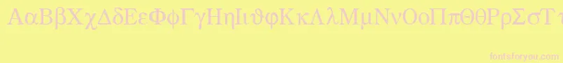 Symbols Font – Pink Fonts on Yellow Background