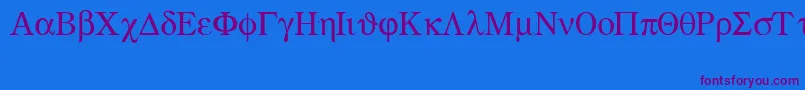 Symbols Font – Purple Fonts on Blue Background