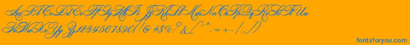 HelindaRook-Schriftart – Blaue Schriften auf orangefarbenem Hintergrund