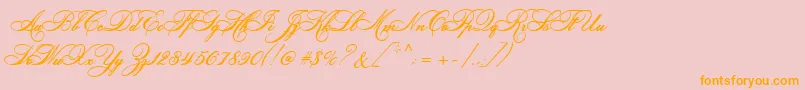 HelindaRook-Schriftart – Orangefarbene Schriften auf rosa Hintergrund