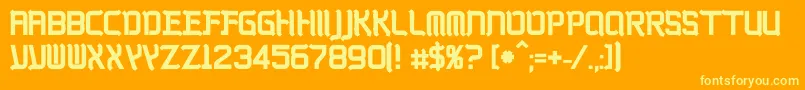 Kwadryga Font – Yellow Fonts on Orange Background