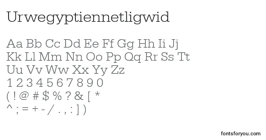 A fonte Urwegyptiennetligwid – alfabeto, números, caracteres especiais