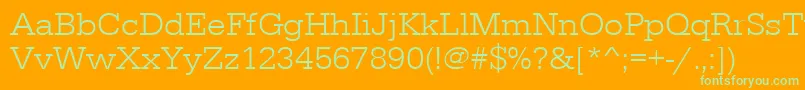 Czcionka Urwegyptiennetligwid – zielone czcionki na pomarańczowym tle