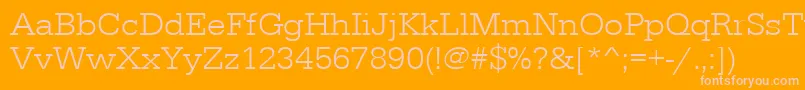 Urwegyptiennetligwid-fontti – vaaleanpunaiset fontit oranssilla taustalla