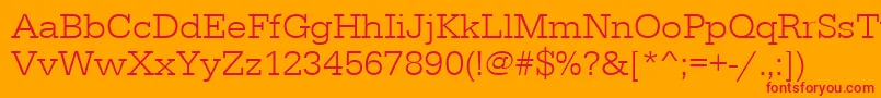 Шрифт Urwegyptiennetligwid – красные шрифты на оранжевом фоне
