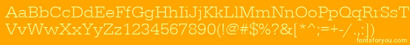 フォントUrwegyptiennetligwid – オレンジの背景に黄色の文字