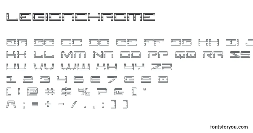 Legionchrome-fontti – aakkoset, numerot, erikoismerkit