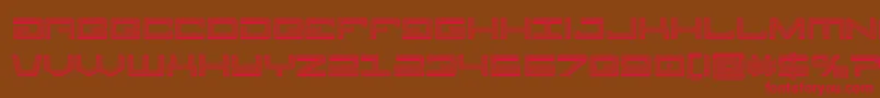 フォントLegionchrome – 赤い文字が茶色の背景にあります。