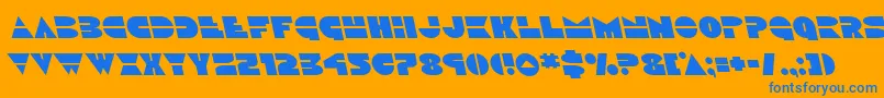 Fonte Discoduckleft – fontes azuis em um fundo laranja