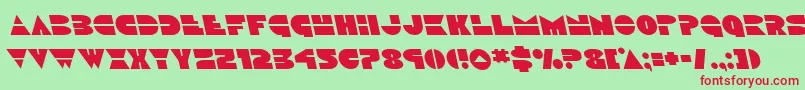 フォントDiscoduckleft – 赤い文字の緑の背景