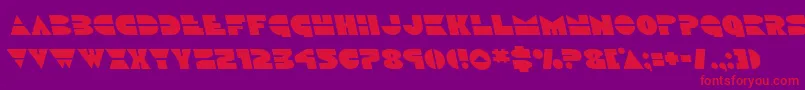 Discoduckleft-Schriftart – Rote Schriften auf violettem Hintergrund