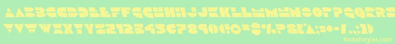 フォントDiscoduckleft – 黄色の文字が緑の背景にあります