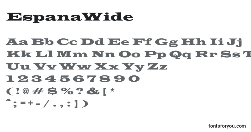 Шрифт EspanaWide – алфавит, цифры, специальные символы