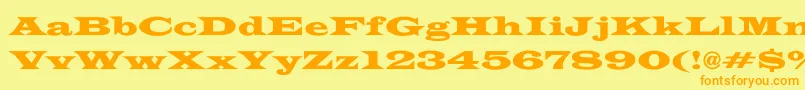 EspanaWide Font – Orange Fonts on Yellow Background