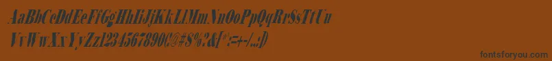 Fonte BodidlyItalic – fontes pretas em um fundo marrom