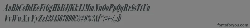 Шрифт BodidlyItalic – чёрные шрифты на сером фоне