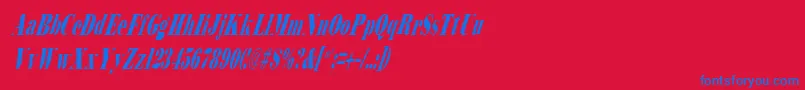 BodidlyItalic Font – Blue Fonts on Red Background