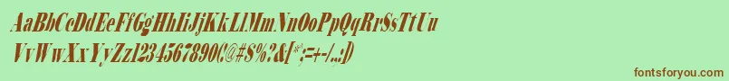 BodidlyItalic Font – Brown Fonts on Green Background