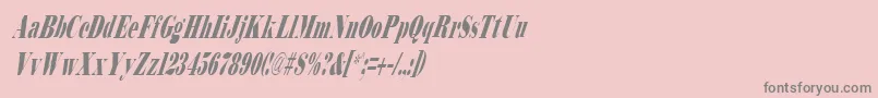 BodidlyItalic-Schriftart – Graue Schriften auf rosa Hintergrund