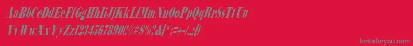 BodidlyItalic Font – Gray Fonts on Red Background
