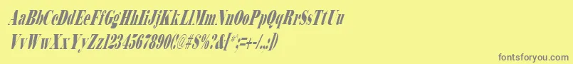 Шрифт BodidlyItalic – серые шрифты на жёлтом фоне