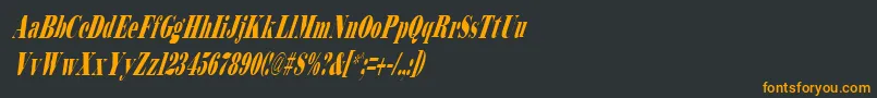 BodidlyItalic Font – Orange Fonts on Black Background