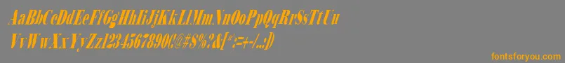 Czcionka BodidlyItalic – pomarańczowe czcionki na szarym tle