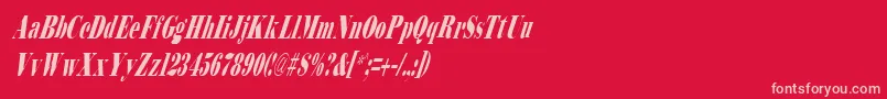 fuente BodidlyItalic – Fuentes Rosadas Sobre Fondo Rojo