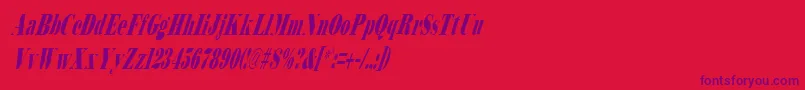 fuente BodidlyItalic – Fuentes Moradas Sobre Fondo Rojo
