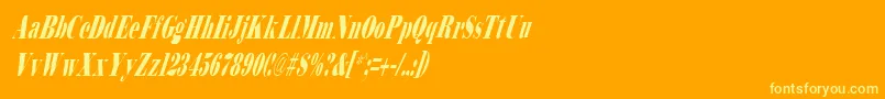 fuente BodidlyItalic – Fuentes Amarillas Sobre Fondo Naranja