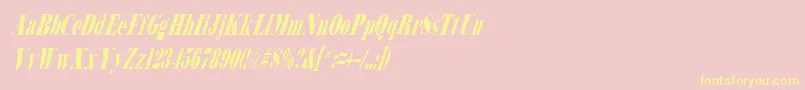 BodidlyItalic Font – Yellow Fonts on Pink Background