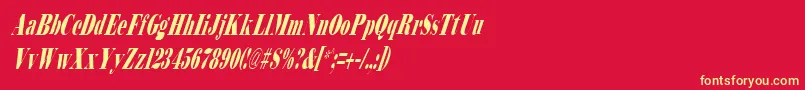 BodidlyItalic Font – Yellow Fonts on Red Background