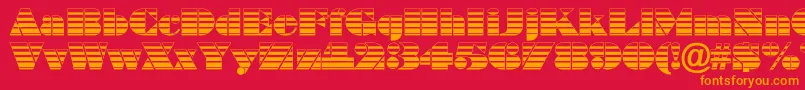 ABraggastrip-Schriftart – Orangefarbene Schriften auf rotem Hintergrund