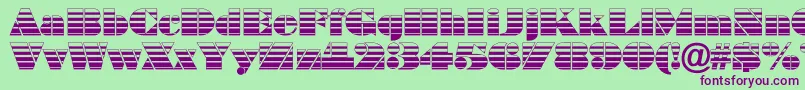 ABraggastrip-Schriftart – Violette Schriften auf grünem Hintergrund