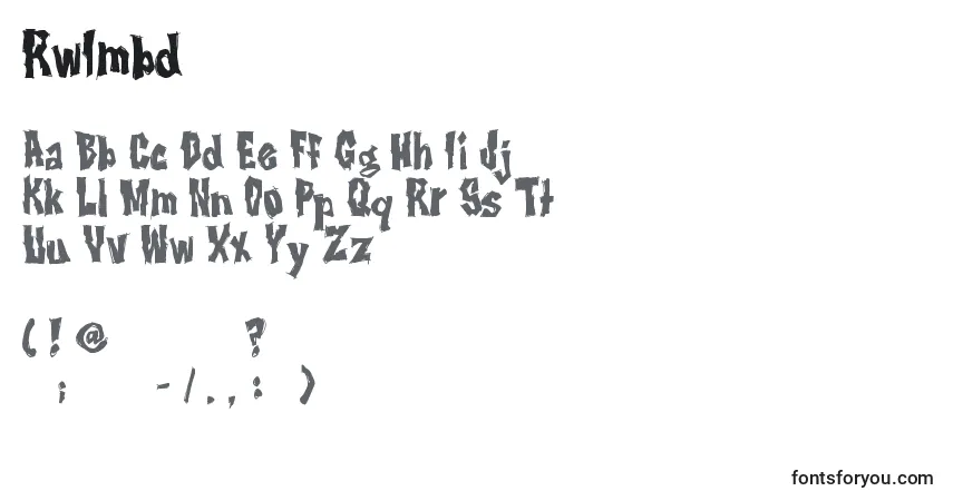 Czcionka RwImbd – alfabet, cyfry, specjalne znaki