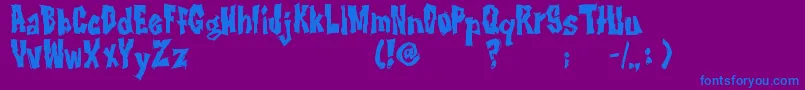 RwImbd-Schriftart – Blaue Schriften auf violettem Hintergrund