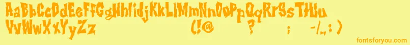 RwImbd Font – Orange Fonts on Yellow Background