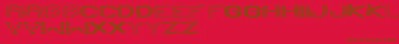 AndRunSt-Schriftart – Braune Schriften auf rotem Hintergrund