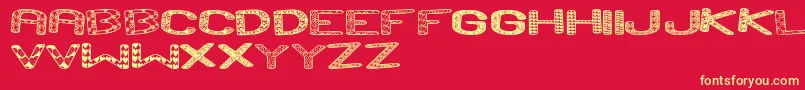 AndRunSt-Schriftart – Gelbe Schriften auf rotem Hintergrund